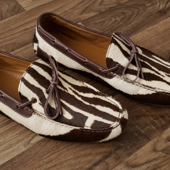Ralph lauren purple label zebra calf hair Drivers